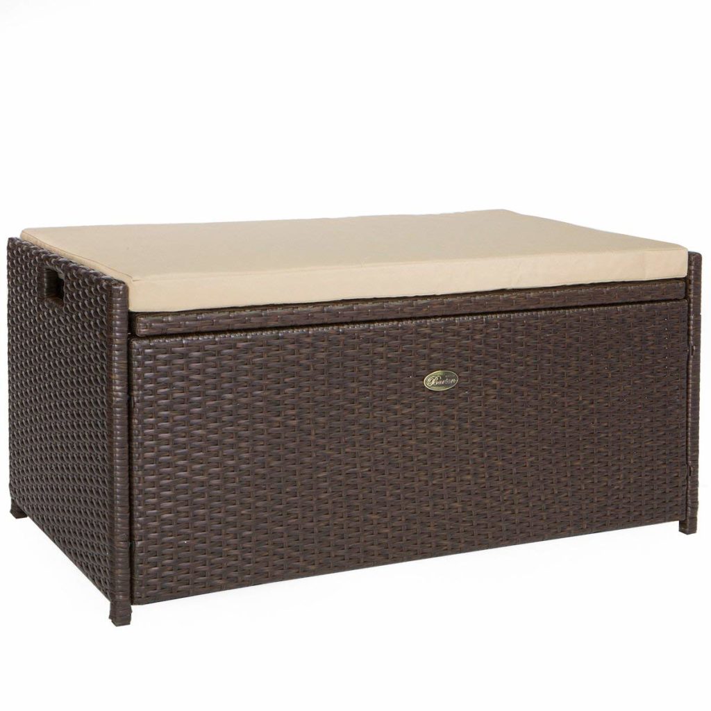 Rattan Patio Storage Bench