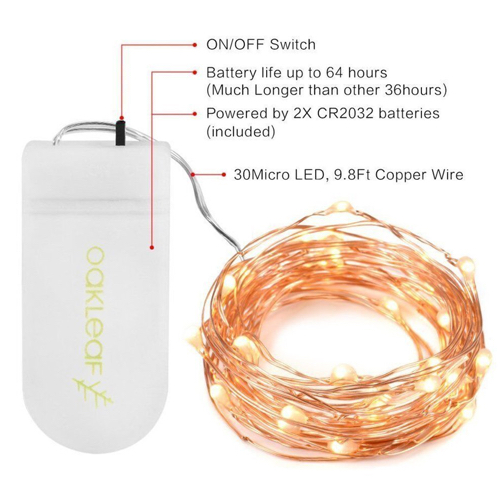 Battery Powered or Portable LED String Lights Package Contents