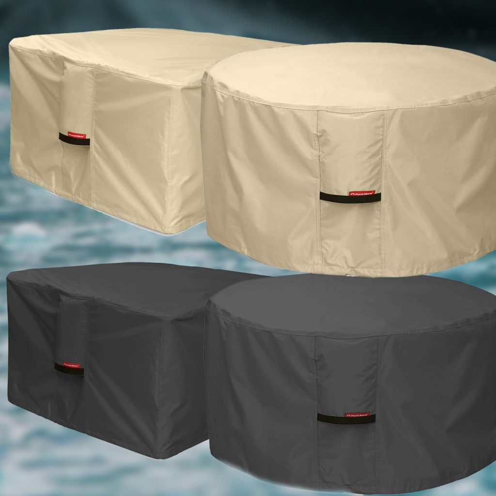 Outdoor Waterproof & UV Resistant Heavy Duty Oxford Fabric Fire Bowl Cover POMER Fire Pit Cover Round 76x30cm 