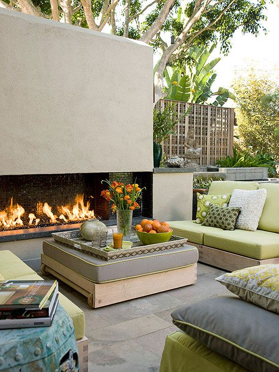 outdoor fireplace